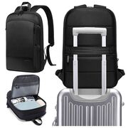 Rucsac Laptop pana la 15.6” Extensibil, 14–28L – Impermeabil, Compartiment Tip Valiză, Ideal pentru Avion, serviciu și calatorii, negru