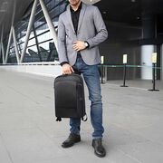 Rucsac Laptop pana la 15.6” Extensibil, 14–28L – Impermeabil, Compartiment Tip Valiză, Ideal pentru Avion, serviciu și calatorii, negru