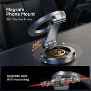 Suport telefon auto magnetic pliabil pentru bord – compatibil MagSafe, Joyroom JR-ZS403, gri închis