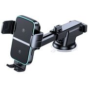 Suport Auto cu incarcare Wireless Fast Charge – Montare pe parbriz sau bord, brat telescopic, Deschidere Automată, 15W, Negru