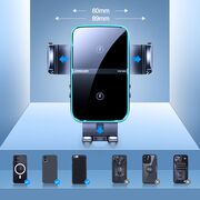 Suport Auto cu incarcare Wireless Fast Charge – Montare pe parbriz sau bord, brat telescopic, Deschidere Automată, 15W, Negru