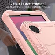 [Pachet 360°] Husa + folie din sticla pentru  Xiaomi Redmi Pad SE 8.7 Rugged Heavy Duty - Roz