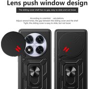 Husa pentru  Xiaomi Redmi Note 14 Pro 4G Ring Armor Kickstand Tough Rugged Cover cu protectie camera, Roz