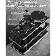 Husa pentru  Xiaomi Redmi Note 14 Pro 4G Ring Armor Kickstand Tough Rugged Cover cu protectie camera, Verde