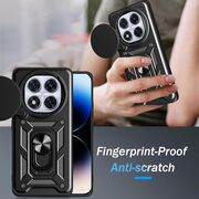 Husa pentru  Xiaomi Redmi Note 14 Pro 4G Ring Armor Kickstand Tough Rugged Cover cu protectie camera, Roz