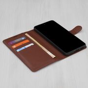 Husa pentru  Nothing Phone (3a) tip carte cu inchidere magnetica, compartimente pentru carduri si functie stand, Maro