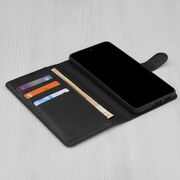 Husa pentru  Nothing Phone (3a) tip carte cu inchidere magnetica, compartimente pentru carduri si functie stand, Negru denim
