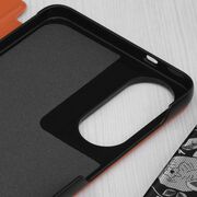 Husa pentru  Samsung Galaxy S25 Edge tip carte, Smart View, Portocaliu