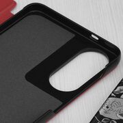 Husa pentru  Samsung Galaxy S25 Edge tip carte, Smart View, Rosu