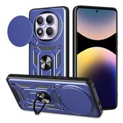Husa pentru  Xiaomi Redmi Note 14 Pro 4G Ring Armor Kickstand Tough Rugged Cover cu protectie camera, Albastru