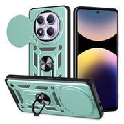 Husa pentru  Xiaomi Redmi Note 14 Pro 4G Ring Armor Kickstand Tough Rugged Cover cu protectie camera, Verde