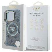 Husa premium pentru  iPhone 16 Pro Max compatibila MagSafe Guess Luxury Series - Albastru