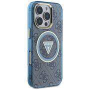 Husa premium pentru  iPhone 16 Pro Max compatibila MagSafe Guess Luxury Series - Albastru