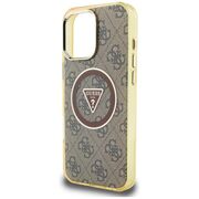 Husa premium pentru  iPhone 16 Pro Max compatibila MagSafe Guess Luxury Series - Maro