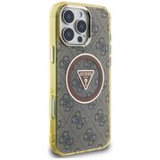 Husa premium pentru  iPhone 16 Pro Max compatibila MagSafe Guess Luxury Series - Maro