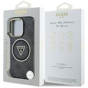 Husa premium pentru  iPhone 16 Pro Max compatibila MagSafe Guess Luxury Series - Negru
