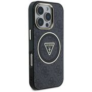 Husa premium pentru  iPhone 16 Pro Max compatibila MagSafe Guess Luxury Series - Negru