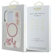 Husa premium pentru  iPhone 16 Pro Max compatibila MagSafe Guess Luxury Series - Roz deschis