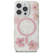 Husa premium pentru  iPhone 16 Pro Max compatibila MagSafe Guess Luxury Series - Roz deschis