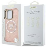 Husa premium pentru  iPhone 16 Pro Max compatibila MagSafe Guess Luxury Series - Roz