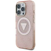 Husa premium pentru  iPhone 16 Pro compatibila MagSafe Guess Luxury Series - Roz