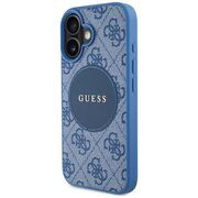 Husa premium pentru  iPhone 16 compatibila MagSafe Guess Luxury Series - Albastru deschis
