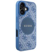 Husa premium pentru  iPhone 16 compatibila MagSafe Guess Luxury Series - Albastru deschis