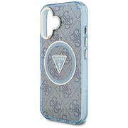 Husa premium pentru  iPhone 16 compatibila MagSafe Guess Luxury Series - Albastru