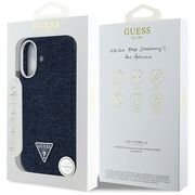 Husa premium pentru  iPhone 16 compatibila MagSafe Guess Luxury Series - Albastru