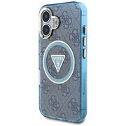 Husa premium pentru  iPhone 16 compatibila MagSafe Guess Luxury Series - Albastru