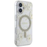 Husa premium pentru  iPhone 16 compatibila MagSafe Guess Luxury Series - Bej