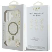 Husa premium pentru  iPhone 16 compatibila MagSafe Guess Luxury Series - Bej