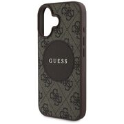 Husa premium pentru  iPhone 16 compatibila MagSafe Guess Luxury Series - Maro