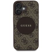 Husa premium pentru  iPhone 16 compatibila MagSafe Guess Luxury Series - Maro
