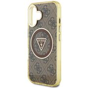 Husa premium pentru  iPhone 16 compatibila MagSafe Guess Luxury Series - Maro