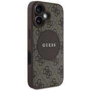 Husa premium pentru  iPhone 16 compatibila MagSafe Guess Luxury Series - Maro