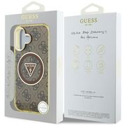 Husa premium pentru  iPhone 16 compatibila MagSafe Guess Luxury Series - Maro