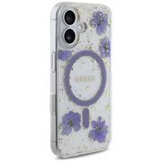 Husa premium pentru  iPhone 16 compatibila MagSafe Guess Luxury Series - Mov