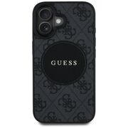 Husa premium pentru  iPhone 16 compatibila MagSafe Guess Luxury Series - Negru