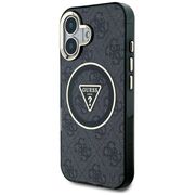 Husa premium pentru  iPhone 16 compatibila MagSafe Guess Luxury Series - Negru
