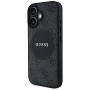 Husa premium pentru  iPhone 16 compatibila MagSafe Guess Luxury Series - Negru