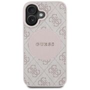 Husa premium pentru  iPhone 16 compatibila MagSafe Guess Luxury Series - Roz