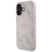 Husa premium pentru  iPhone 16 compatibila MagSafe Guess Luxury Series - Roz
