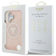 Husa premium pentru  iPhone 16 compatibila MagSafe Guess Luxury Series - Roz