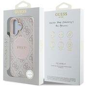 Husa premium pentru  iPhone 16 compatibila MagSafe Guess Luxury Series - Roz