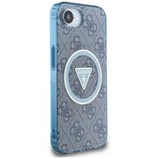 Husa premium pentru  iPhone 16e compatibila MagSafe Guess Luxury Series - Albastru
