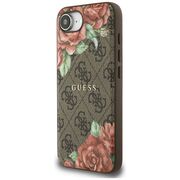 Husa premium pentru  iPhone 16e compatibila MagSafe Guess Luxury Series - Maro