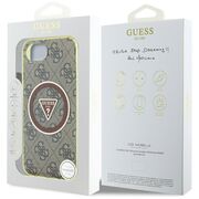 Husa premium pentru  iPhone 16e compatibila MagSafe Guess Luxury Series - Maro