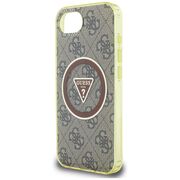 Husa premium pentru  iPhone 16e compatibila MagSafe Guess Luxury Series - Maro