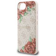 Husa premium pentru  iPhone 16e compatibila MagSafe Guess Luxury Series - Roz neon